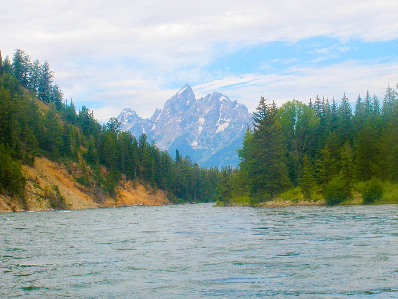 Trip (62).jpg - A view of the Tetons from a raft ride along the Snake River.